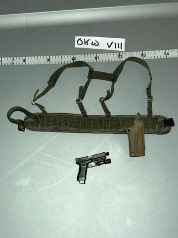 1:6 Scale Modern Russian Pistol Belt, Holster, Pistol - SVR Zaslon DAM