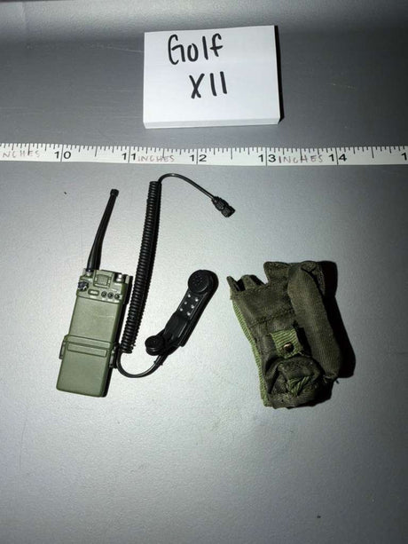 1/6 Scale Modern Era Military Radio with Handset and Pouch - Golf XII
