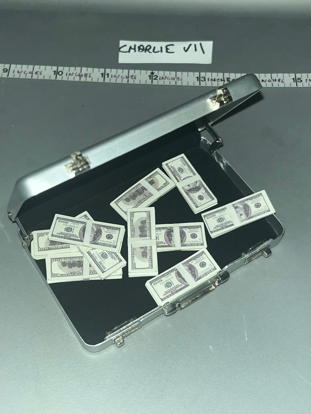 1/6 Scale Modern Era Suitcase - Metal - With Money