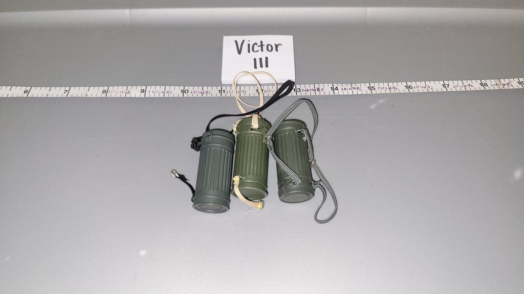 1:6 WWII German Gas Mask Canister Lot