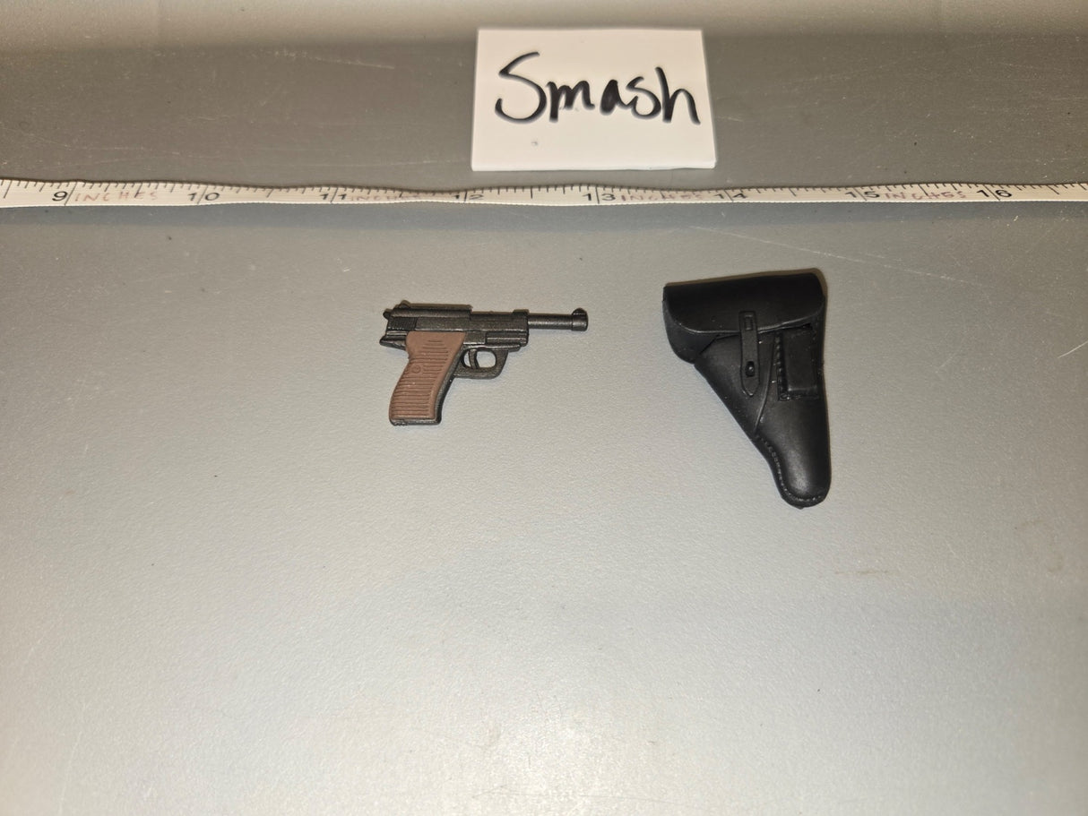 1/6 Scale WWII German Walther P38 Pistol and Holster - Smash