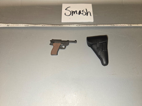 1/6 Scale WWII German Walther P38 Pistol and Holster - Smash