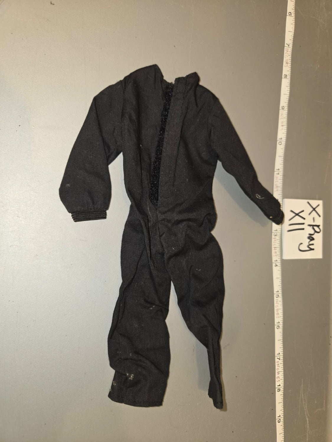 1/6 Scale Modern Era Black Coveralls Jumpsuit - X-Ray XII