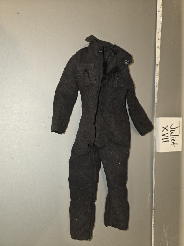 1/6 Scale Modern Era Black Coveralls Jumpsuit - Juliet XVII