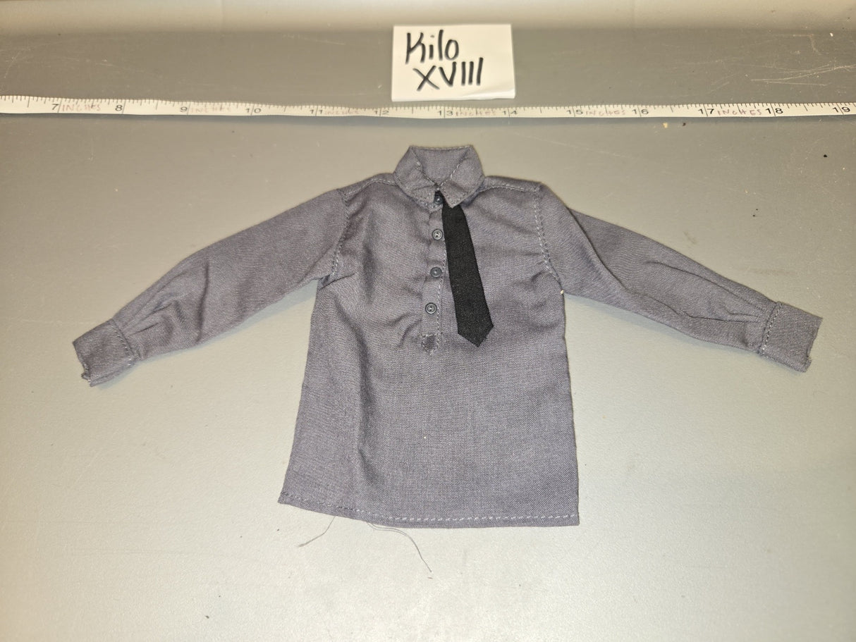1/6 Scale WWII German Grey Dress Shirt with Black Tie - Kilo XVIII