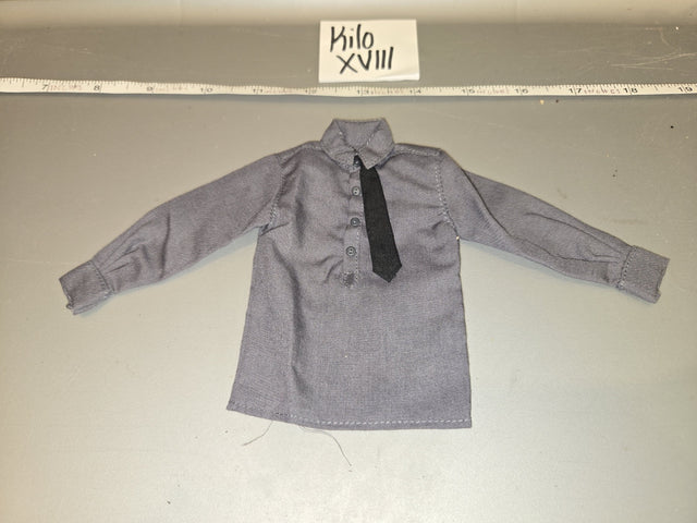 1/6 Scale WWII German Grey Dress Shirt with Black Tie - Kilo XVIII