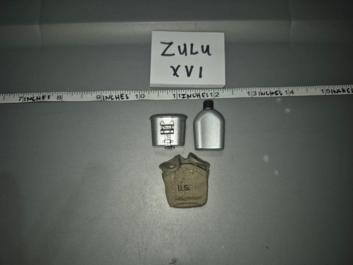 1/6 Scale WWII US Canteen, Cup, Cover - Zulu XVI