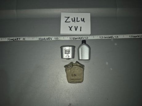 1/6 Scale WWII US Canteen, Cup, Cover - Zulu XVI