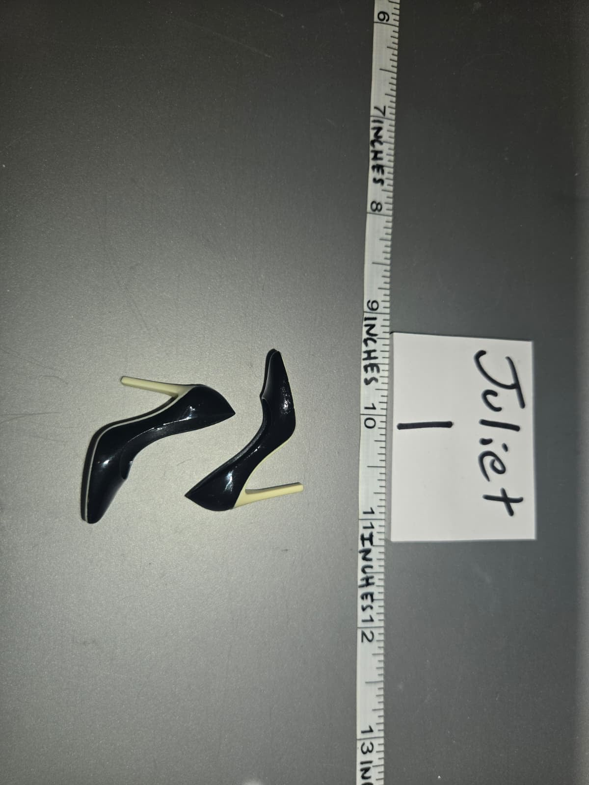 1:6 Scale Modern Civilian Female Black High Heel Shoes