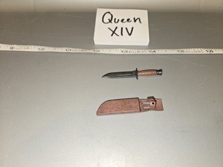 1/6 Scale WWII US M3 Fighting Knife with Scabbard - Queen XIV
