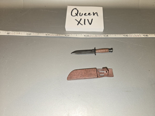 1/6 Scale WWII US M3 Fighting Knife with Scabbard - Queen XIV