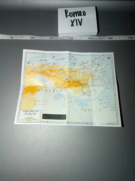 1/6 Scale WWII US Algeria-Tunisia Race for Tunis 1942 Military Map