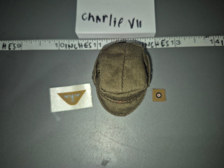 1/6 Scale WWII German Afrika Korps Field Cap with Insignia Patches