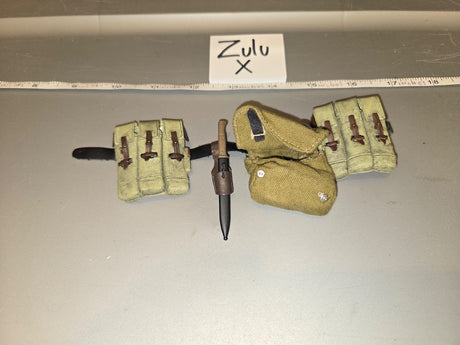 1/6 Scale WWII British P37 Web Equipment Set with Bayonet and Haversack - Zulu X