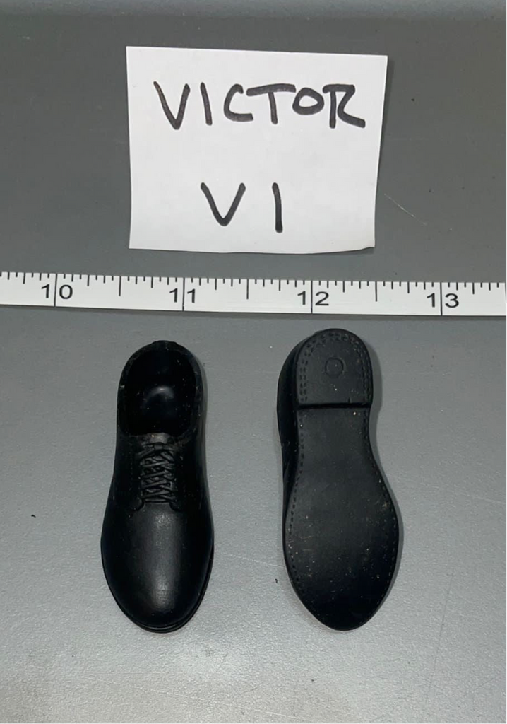 1/6 Scale Modern Black Dress Shoes