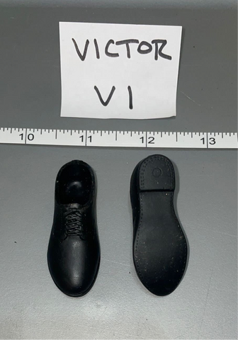 1/6 Scale Modern Black Dress Shoes
