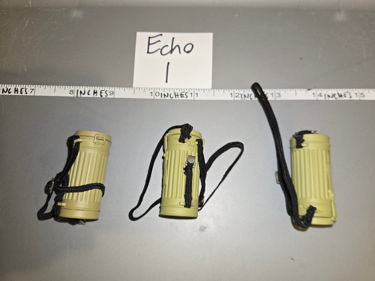 1:6 WWII German Gas Mask Canister Lot - Afrika Korps