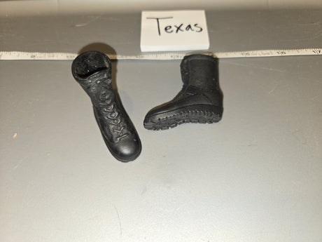 1/6 Scale Modern Era Black Military Combat Boots - Texas