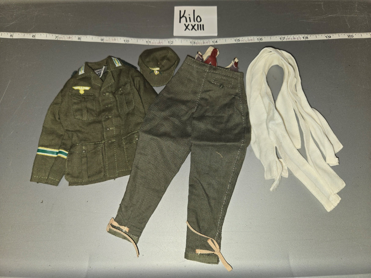 1/6 Scale WWII German Uniform Set with Cap and Undershirt - Kilo XXIII