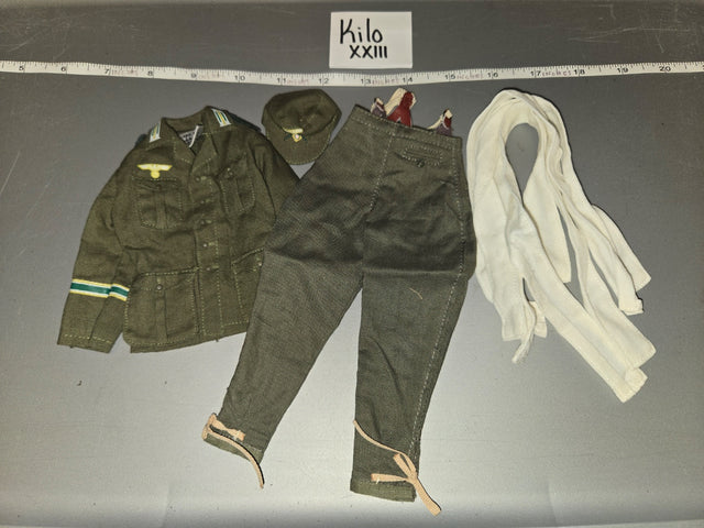 1/6 Scale WWII German Uniform Set with Cap and Undershirt - Kilo XXIII
