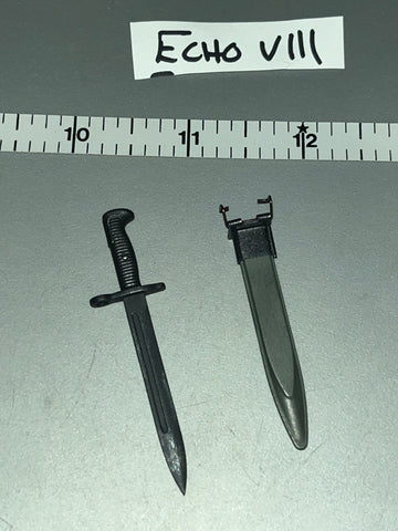 1/6 Scale WWII US Bayonet and Sheath - Metal - DID