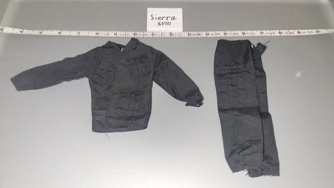 1/6 Scale Modern Era Black BDU Uniform