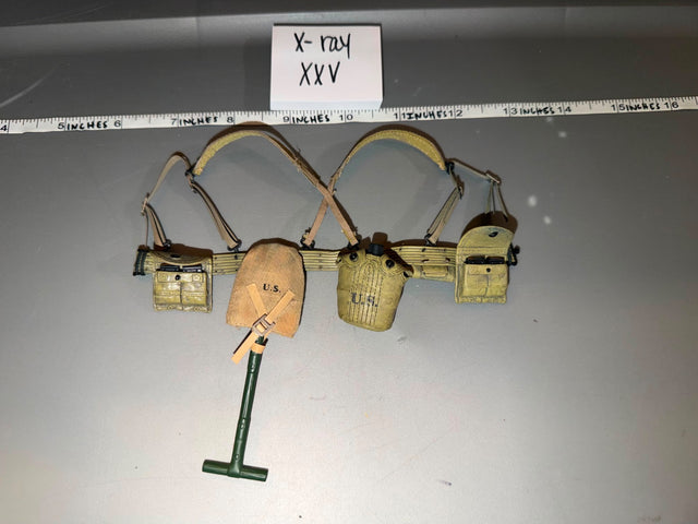 1/6 Scale WWII US Web Gear Set with Canteen and Entrenching Tool - X-Ray XXV