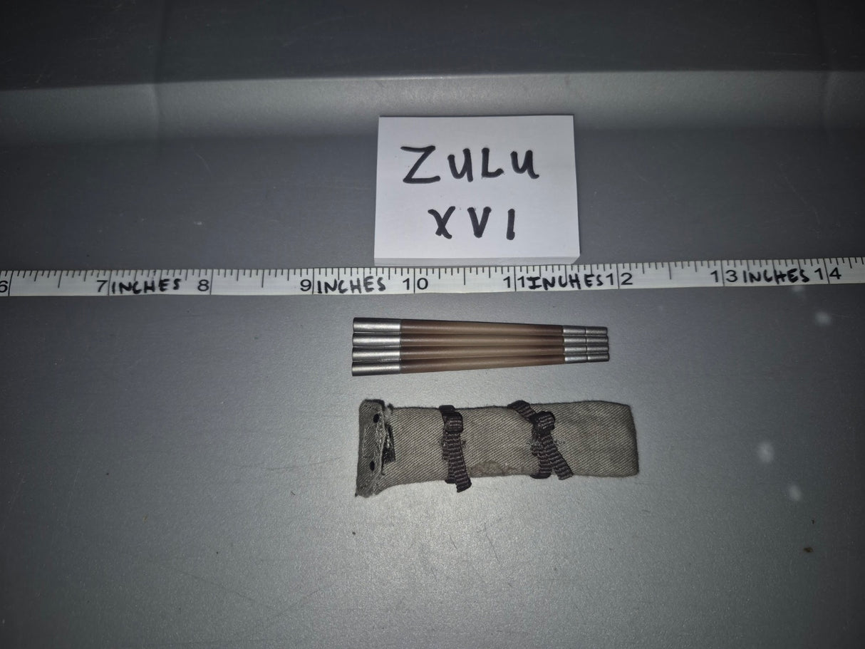 1/6 Scale WWII German Tent Pole Set with Bag - Zulu XVI
