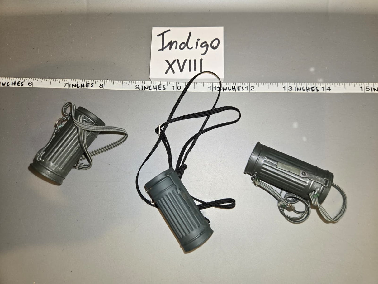 1/6 Scale WWII German Gas Mask Can Lot