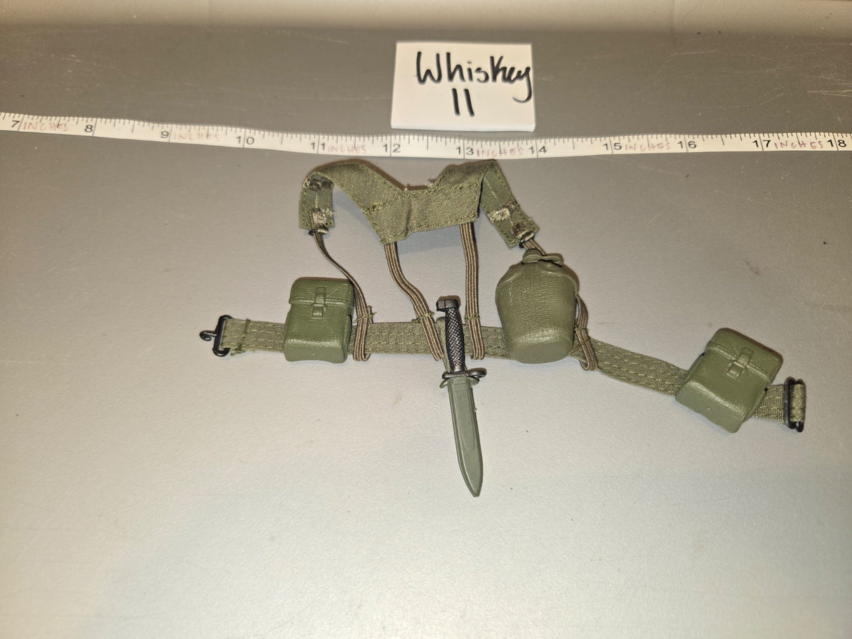 1/6 Scale WWII US Web Gear Set with Canteen and Bayonet - Whiskey II