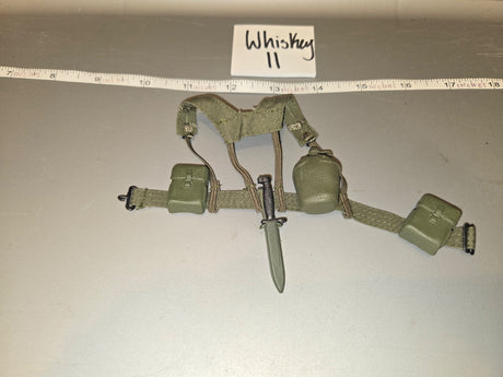 1/6 Scale WWII US Web Gear Set with Canteen and Bayonet - Whiskey II