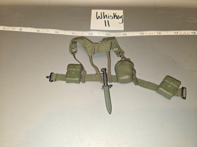 1/6 Scale WWII US Web Gear Set with Canteen and Bayonet - Whiskey II