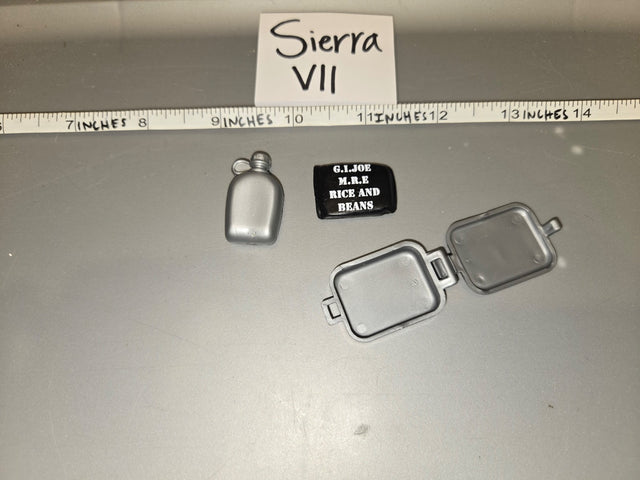 1/6 Scale GI Joe MRE Rice and Beans, Canteen, and Mess Kit Set - Sierra VII