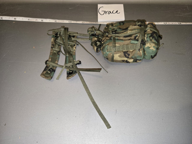 1/6 Scale Modern Era US Woodland MOLLE Butt Pack with Harness Straps - Grace