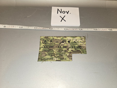 1/6 Scale Modern US Army Name Tape and Rank Insignia Patch Sheet - Nov. X