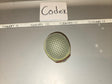 Using the ruler, the mesh screen dome is approximately 1.5 inches wide, consistent with a 1/6 scale microphone windscreen/mesh head. The tag reads "Codex." 1/6 Scale Modern Era Broadcast Microphone Mesh Windscreen - Codex