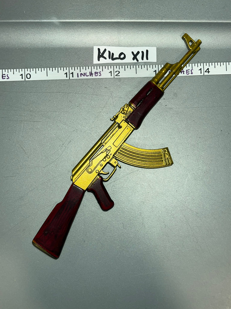 1/6 Scale Russian AK 47  - Modern Vietnam - Gold Plated