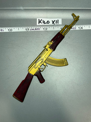 1/6 Scale Russian AK 47  - Modern Vietnam - Gold Plated
