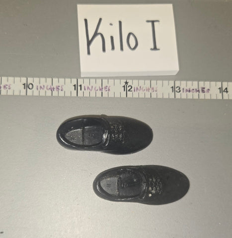 1/6 Scale Modern Black Dress Shoes