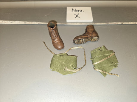 1/6 Scale WWII US Lace Up Combat Boot Set with Gaiters - Nov. X