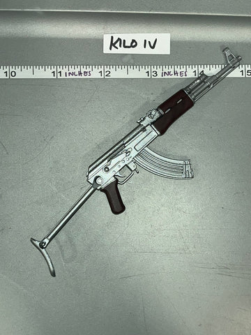 1/6 Scale Russian AK 47  - Modern Vietnam - Silver Plated
