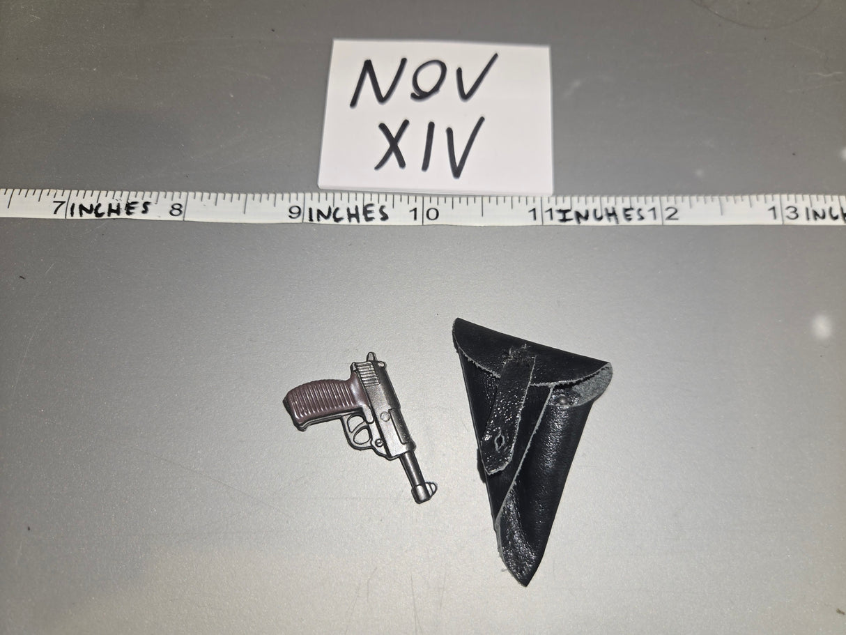 1/6 Scale WWII German Pistol and Holster - Leather