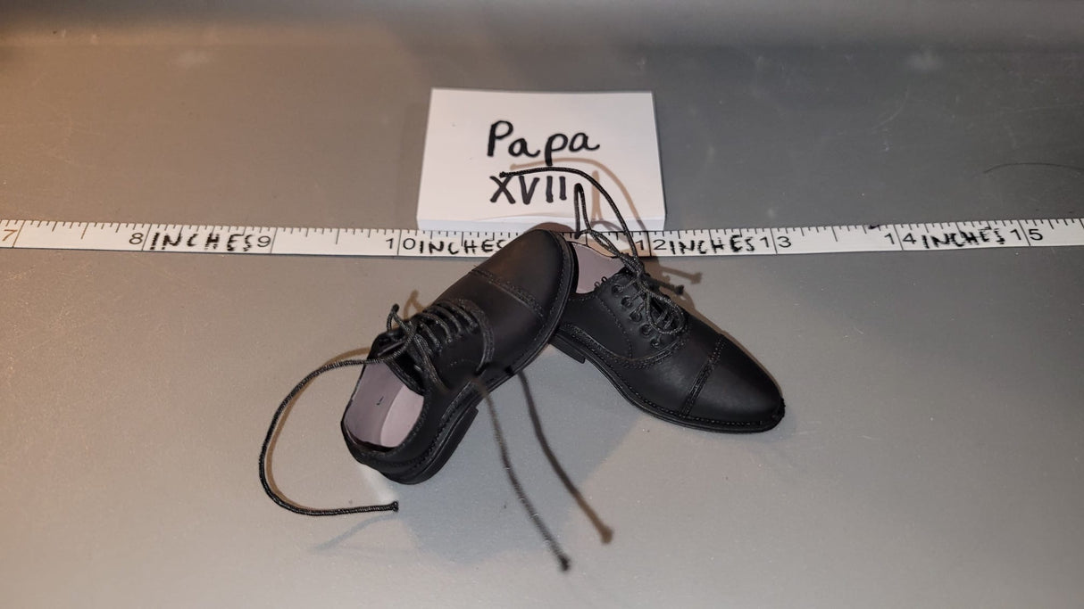1/6 Scale Modern Black Dress Shoes - DID