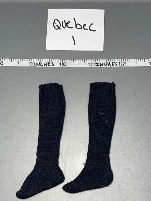 1:6 Scale Napoleonic Era Long Black Socks