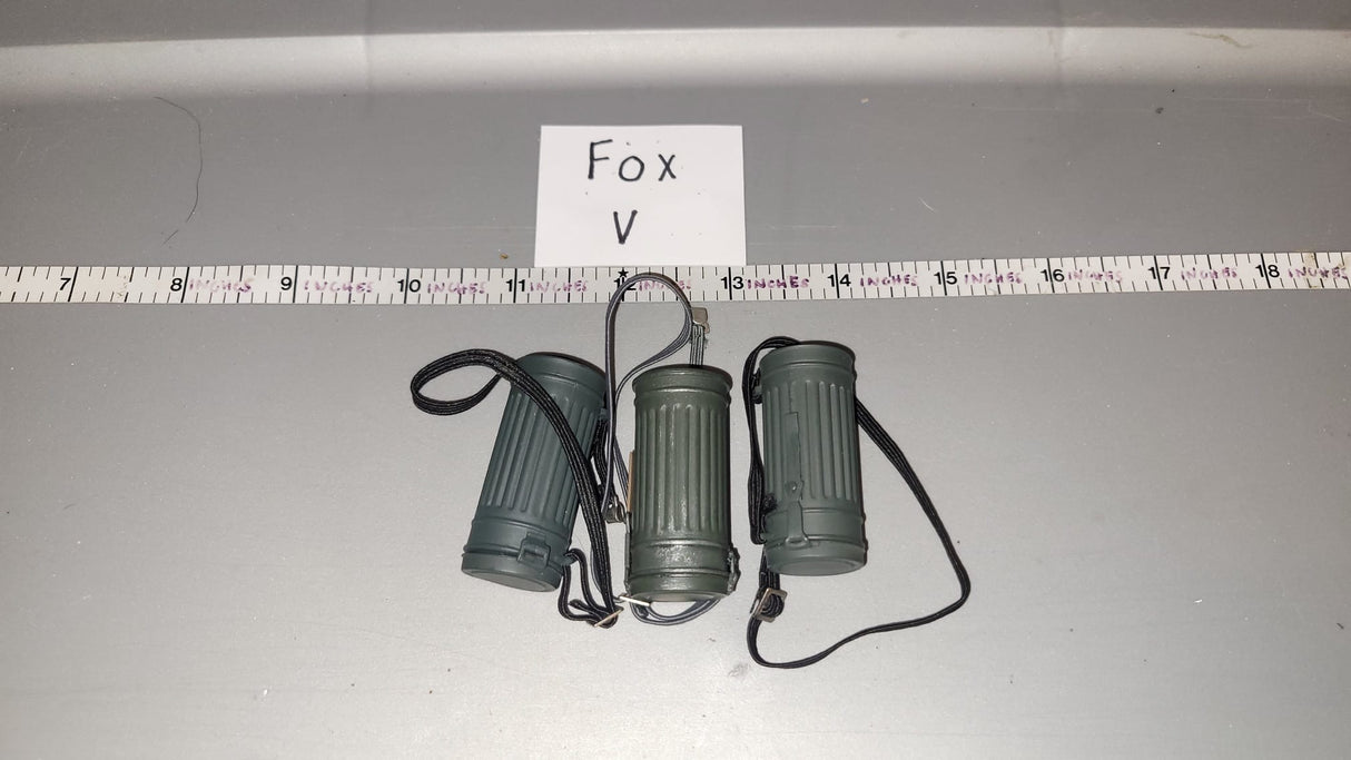 1/6 Scale WWII German Gas Mask Can Lot