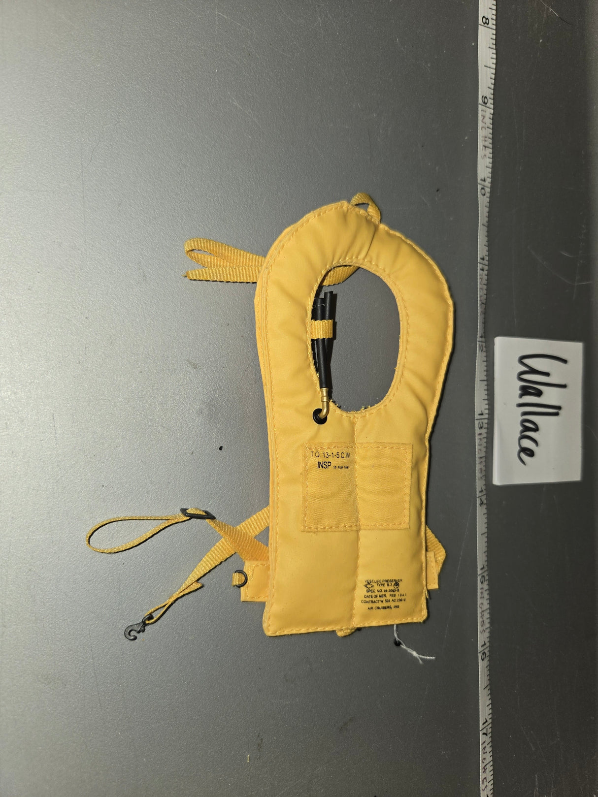 1:6 WWII US Bomber Crew Life Vest  - Aviator / Pilot