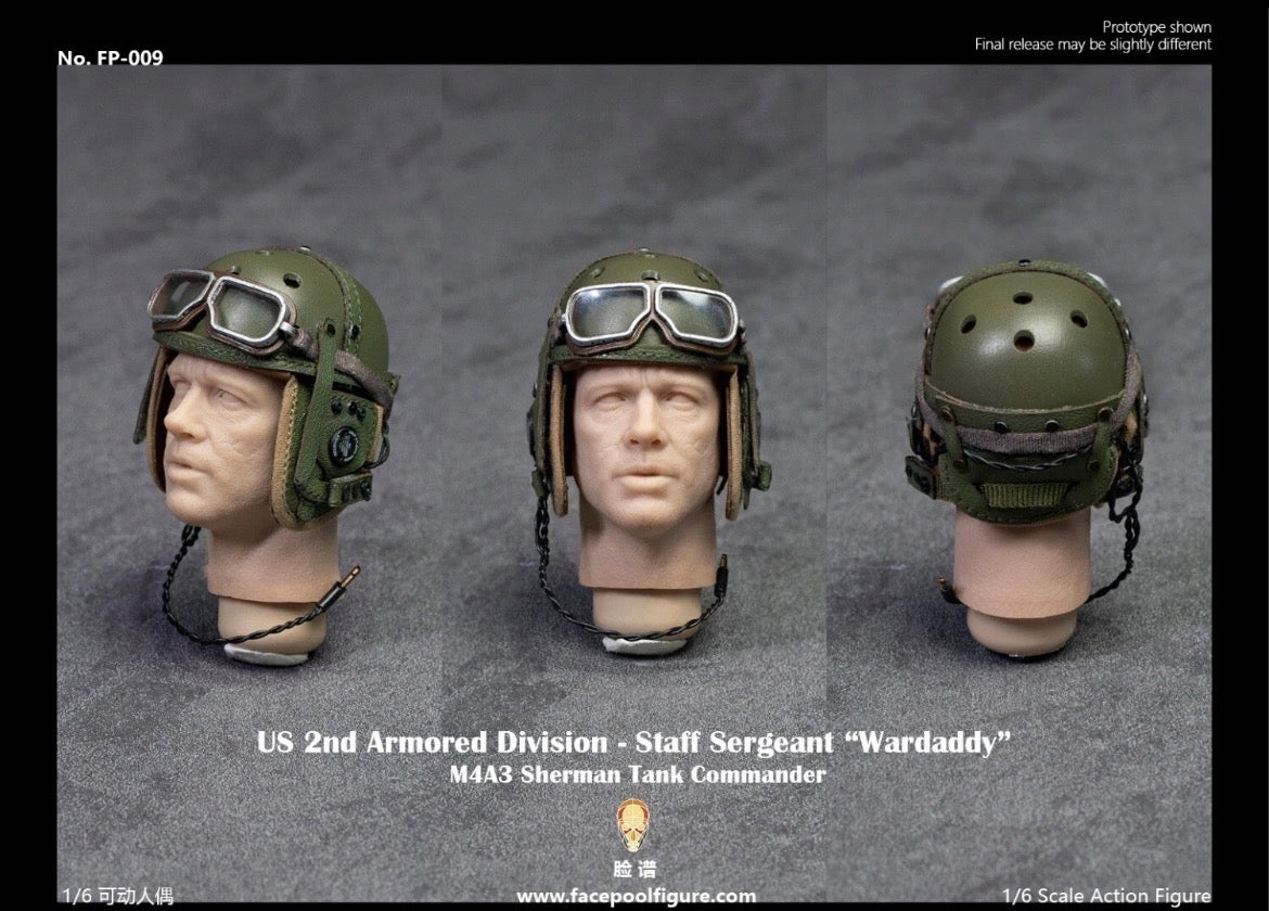 1/6 Scale WWII US Tank Commanders War Daddy Fury - NIB Facepool