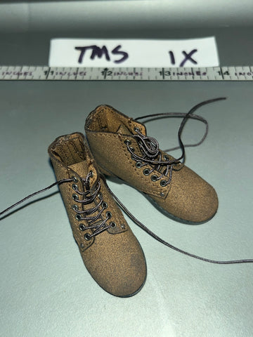 1/6 Scale WWII USMC Leathr Boondocker Boots -  Facepool Sledge Mortarmane