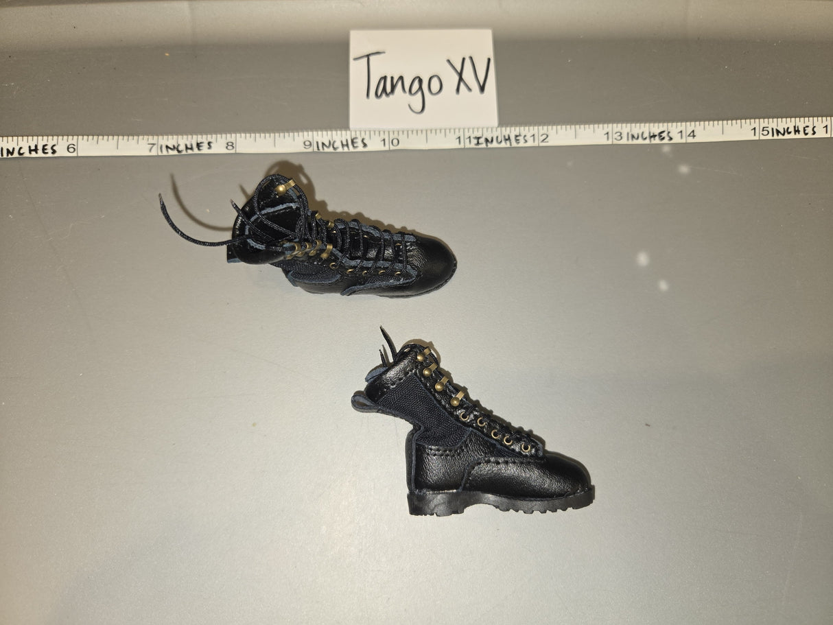 1/6 Scale Modern Era Black Combat Boots - Leather