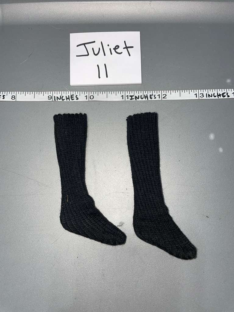 1:6 Scale Napoleonic Era Long Black Socks